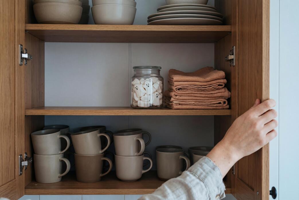 coffee pod holder under cupboard